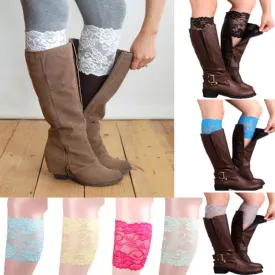 Boot Cuffs for Women Fashion Stretch Laced Leg Warmers Socks Topper Cuff for Women