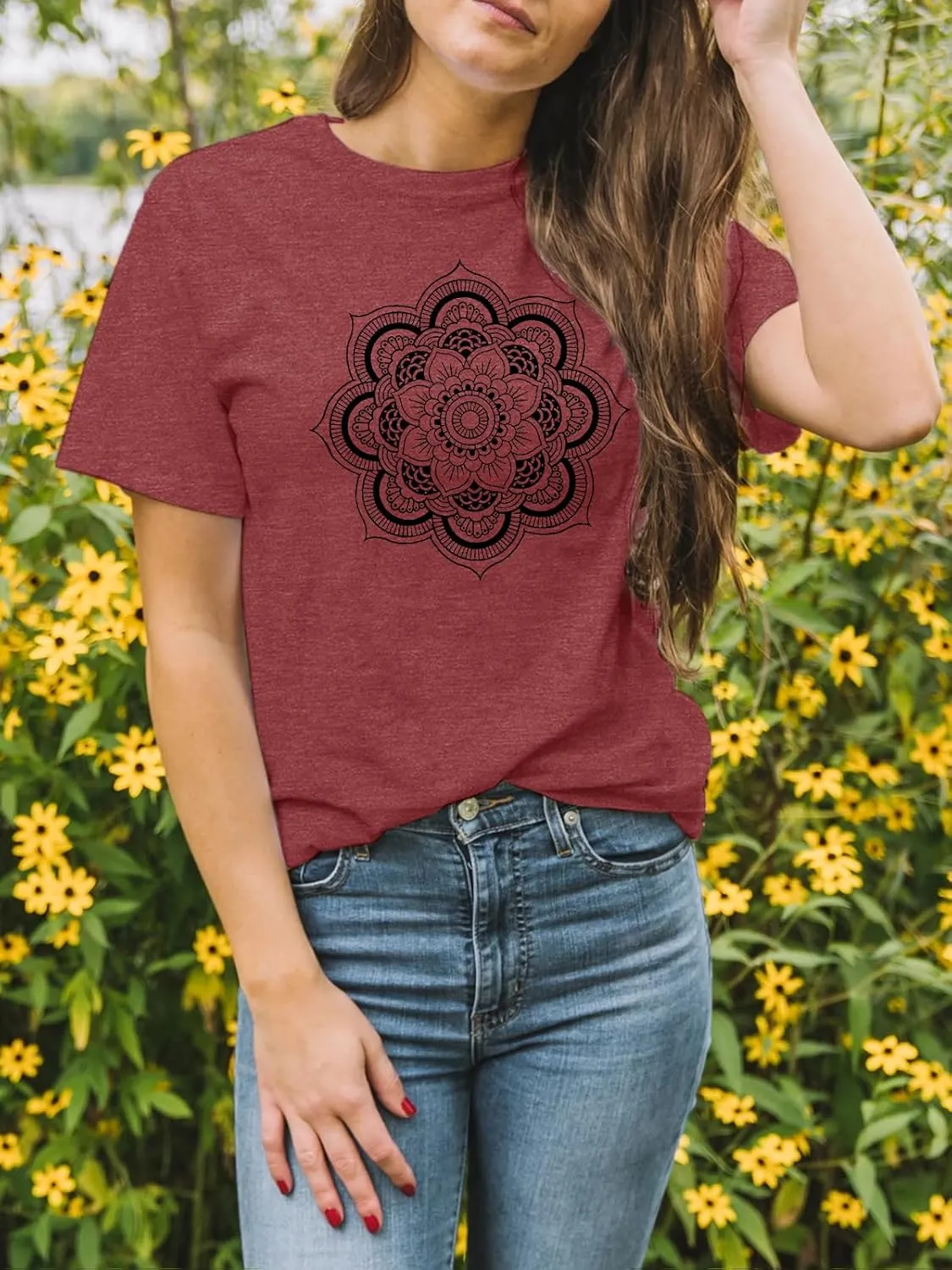 Chulianyouhuo Sunflower Graphic Shirt for Women Cute Flower Short Sleeve Ladies Tee Tops Teen Girls Casual T Shirt