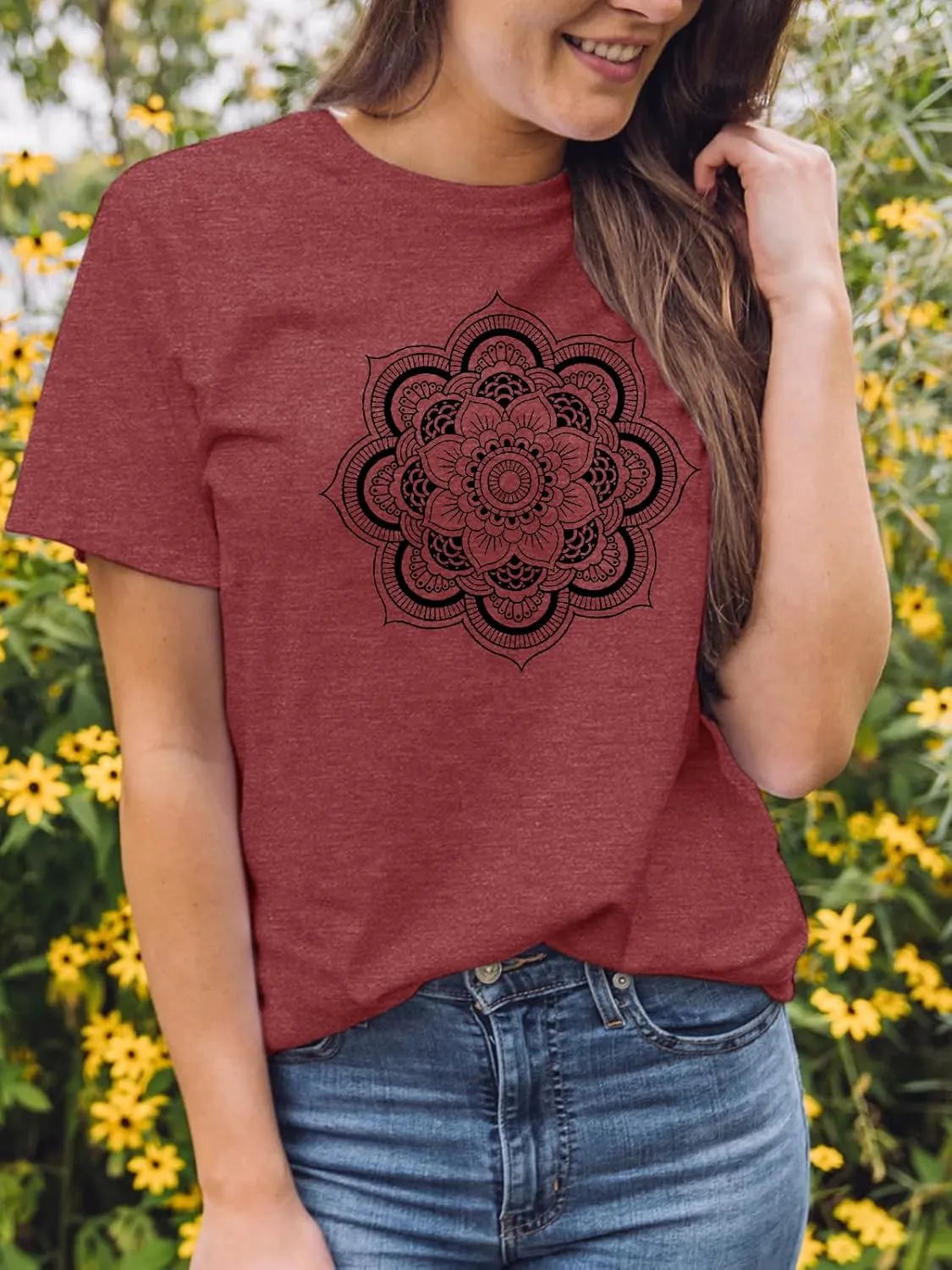 Chulianyouhuo Sunflower Graphic Shirt for Women Cute Flower Short Sleeve Ladies Tee Tops Teen Girls Casual T Shirt