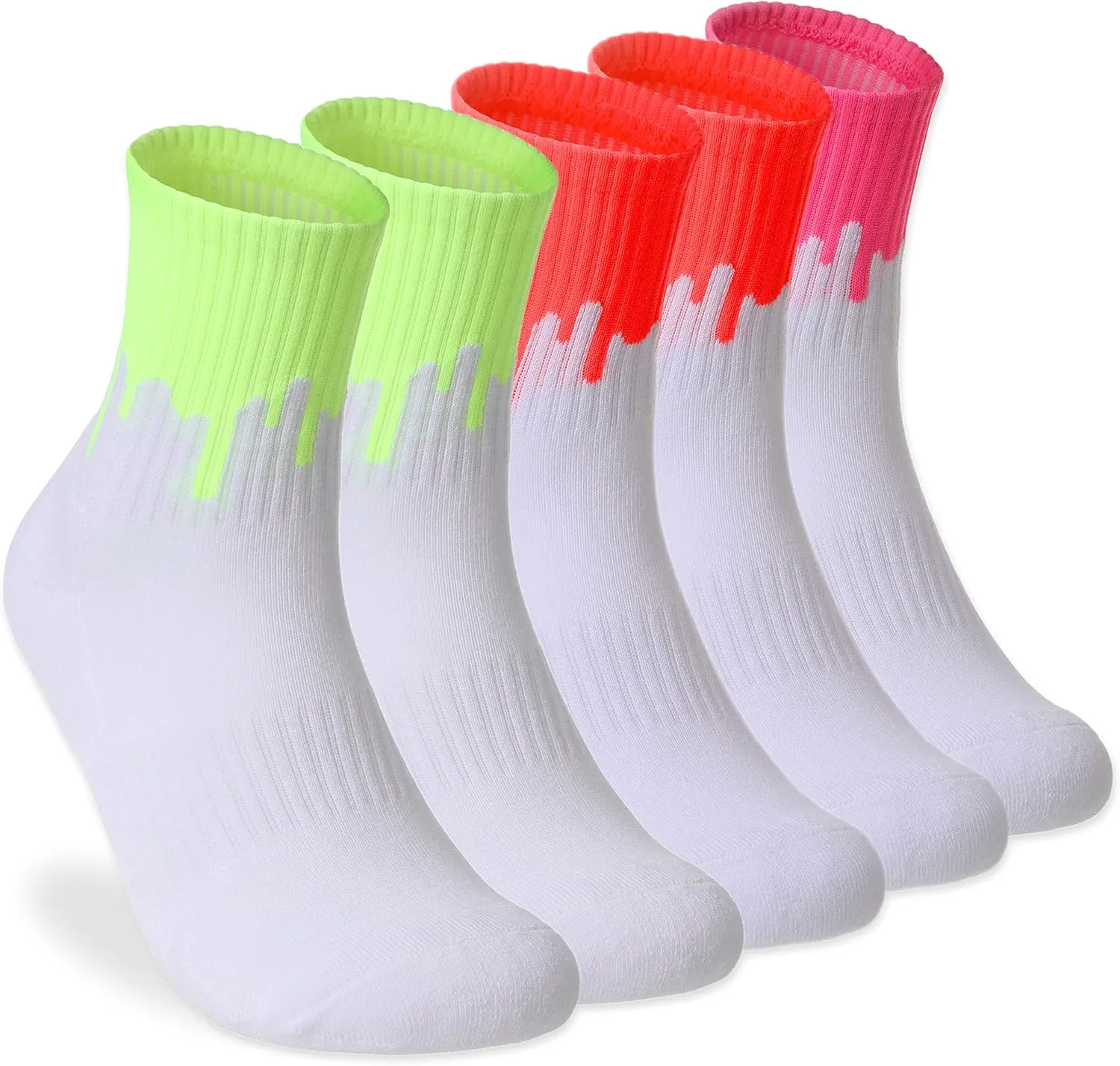 Cotton Striped Athletic Quarter Socks with Cushioning & Arch Support for Running & Workouts