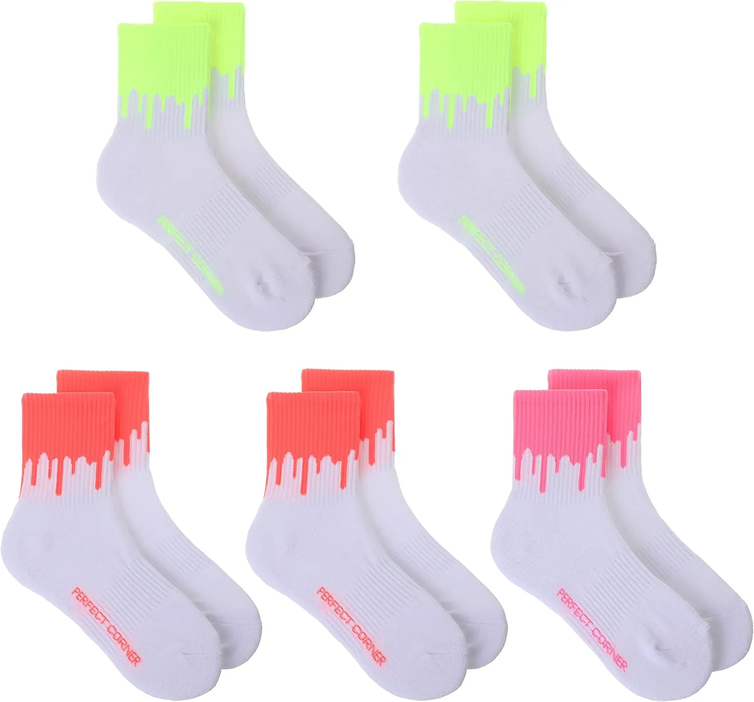 Cotton Striped Athletic Quarter Socks with Cushioning & Arch Support for Running & Workouts