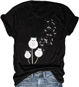 Dandelion Shirts for Women Teen Girls Cute Sunflower Wildflower Flower Lovers Graphic Tees Tops