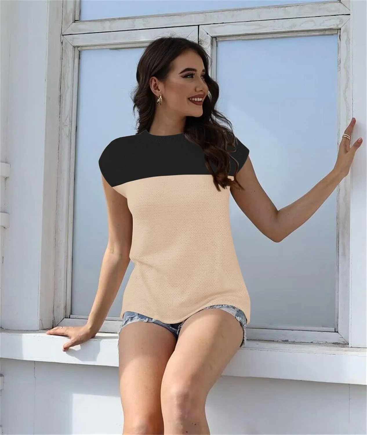 Disamer Cap Sleeve Knit Sweater Tops Sleeveless Vest 2025 Spring Clothes Oversized Summer Tank Trendy Short Sleeve T Shirts