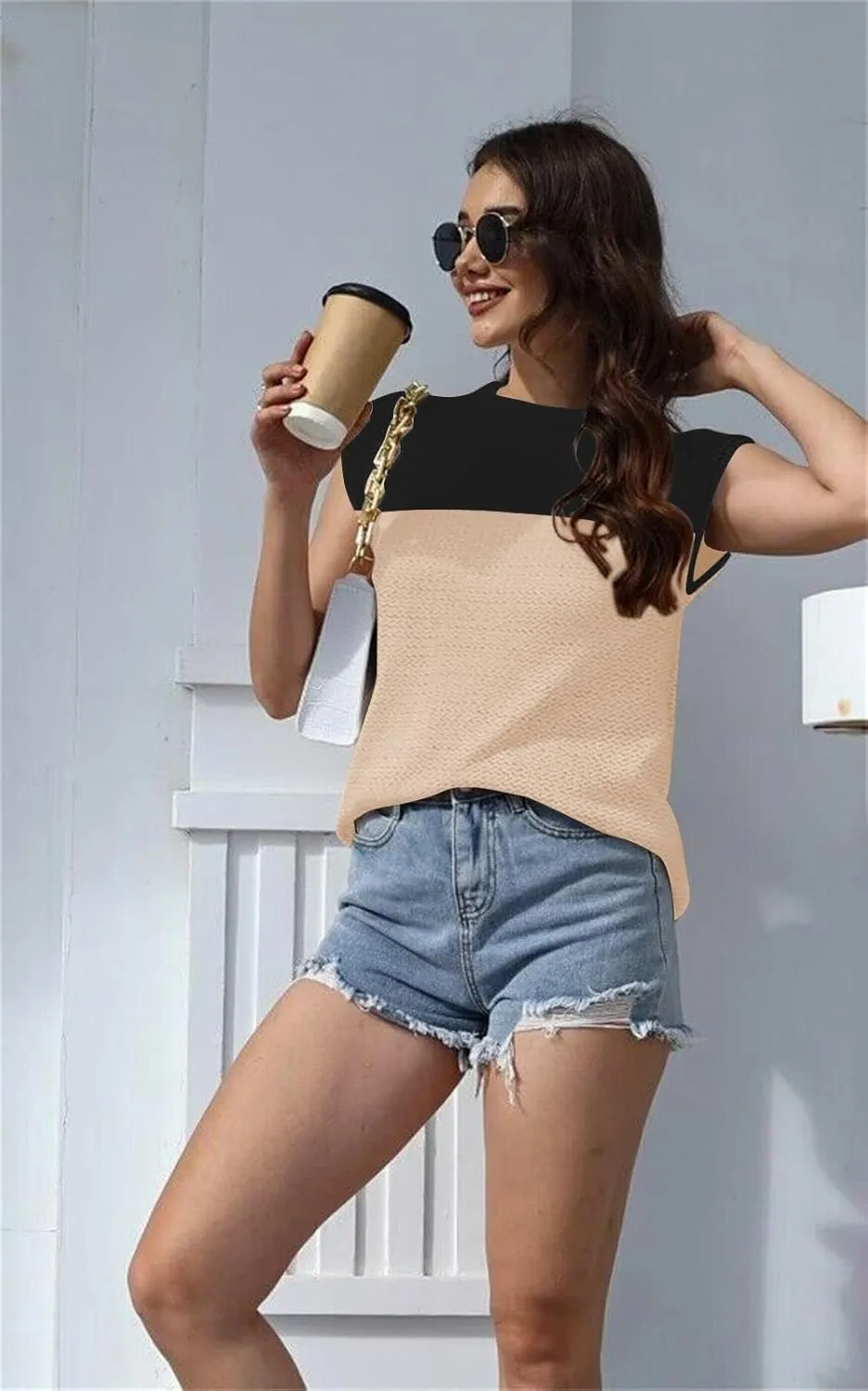 Disamer Cap Sleeve Knit Sweater Tops Sleeveless Vest 2025 Spring Clothes Oversized Summer Tank Trendy Short Sleeve T Shirts
