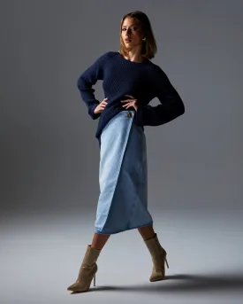 Fate   Becker Flight Denim Wrap Skirt