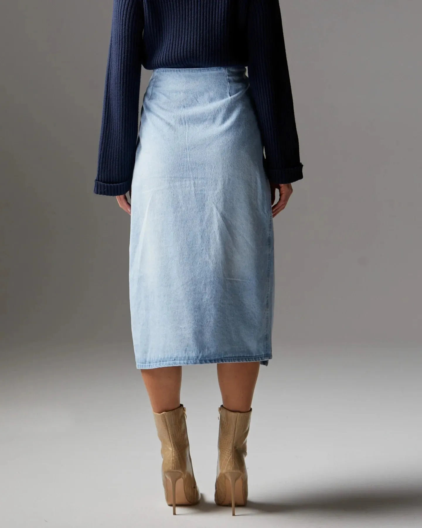 Fate   Becker Flight Denim Wrap Skirt