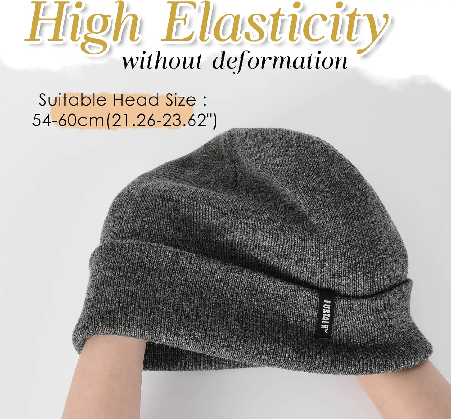 FURTALK Beanie Hat for Men Women Winter Hats for Women Men Soft Warm Unisex Cuffed Beanie Knitted Skull Cap