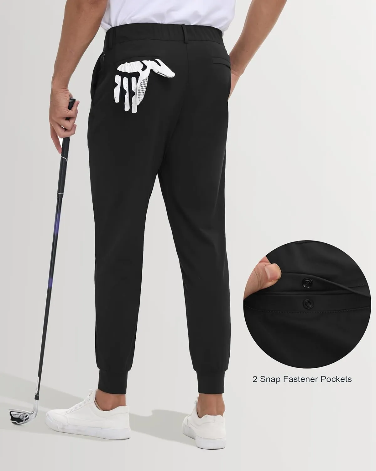 Golf Pants Men - Mens Golf Joggers Pants Slim Fit with Zipper Pockets, Stretch Casual Athletic Sweat Pants Elastic Waist