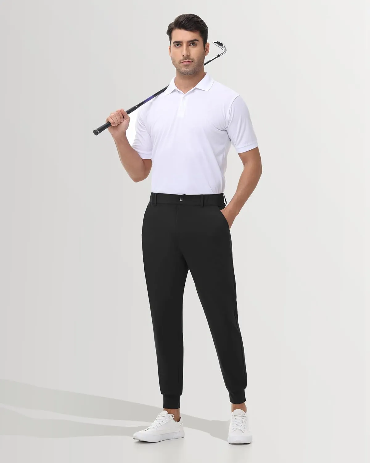 Golf Pants Men - Mens Golf Joggers Pants Slim Fit with Zipper Pockets, Stretch Casual Athletic Sweat Pants Elastic Waist