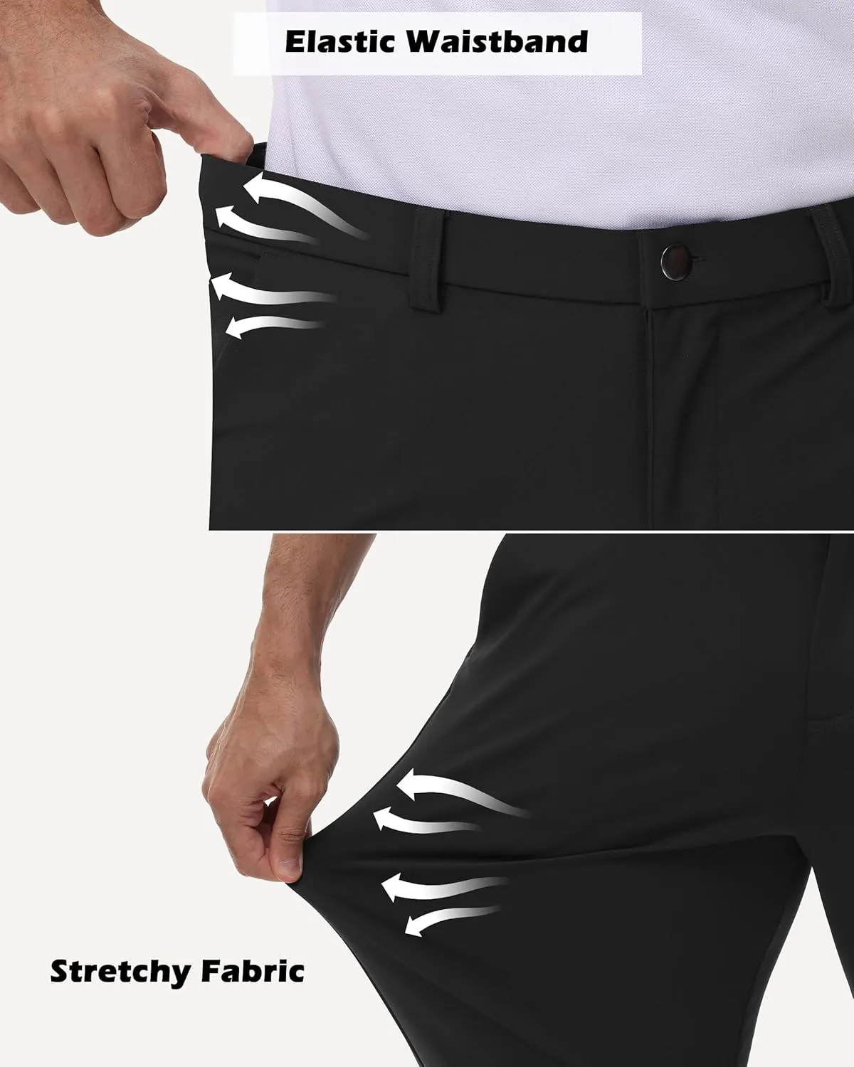 Golf Pants Men - Mens Golf Joggers Pants Slim Fit with Zipper Pockets, Stretch Casual Athletic Sweat Pants Elastic Waist