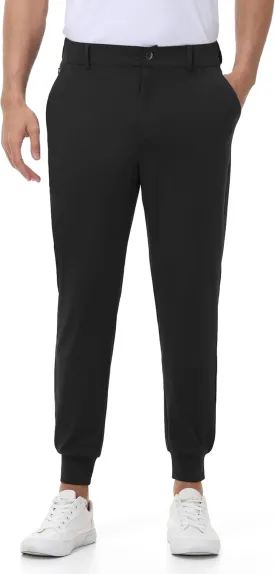 Golf Pants Men - Mens Golf Joggers Pants Slim Fit with Zipper Pockets, Stretch Casual Athletic Sweat Pants Elastic Waist