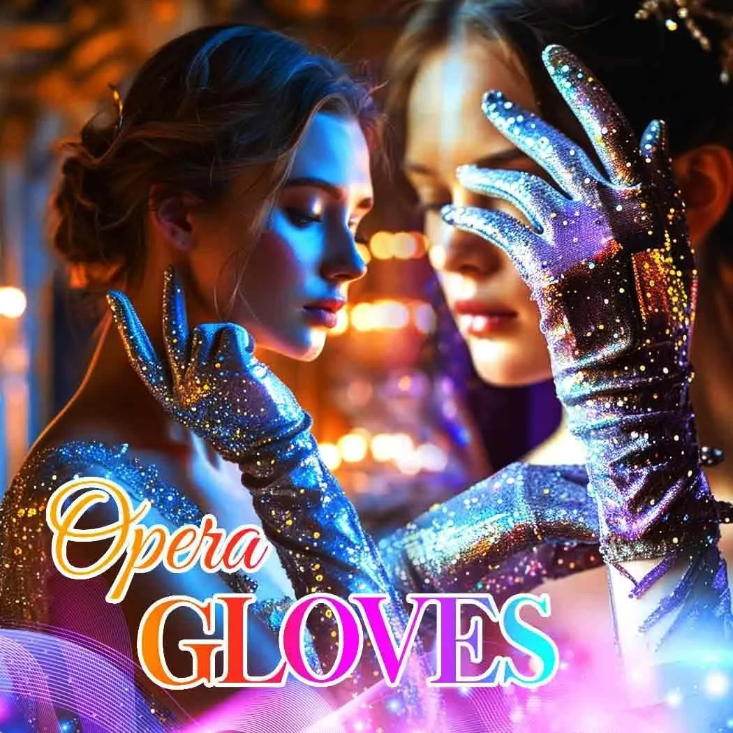 Latious Silver Sequin Fringe Gloves Long 1920s Opera Tassels Gloves Prom Glove Accessories for Women