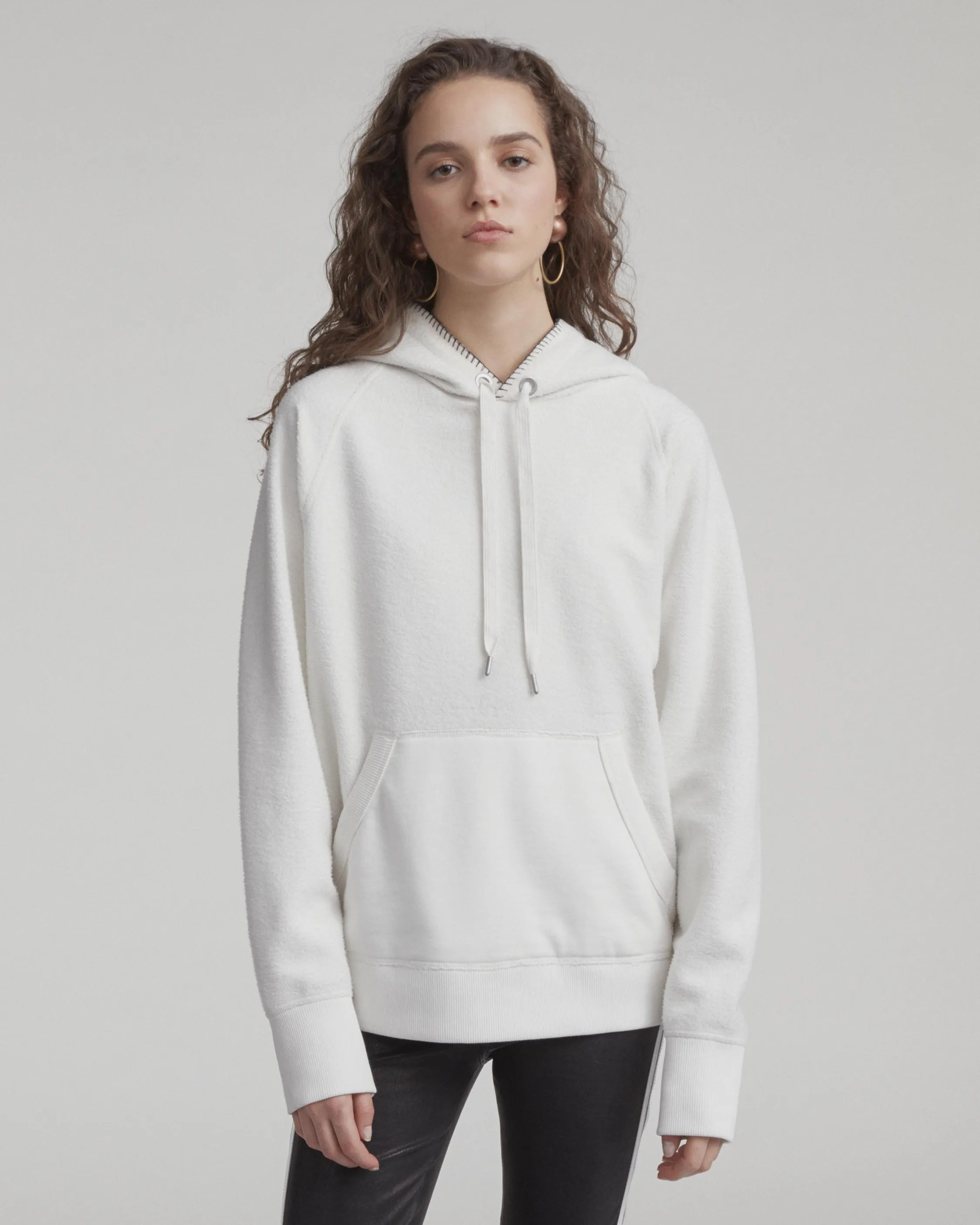 Rag & Bone - Brushed Inside Out Terry Sweatshirt Ivory