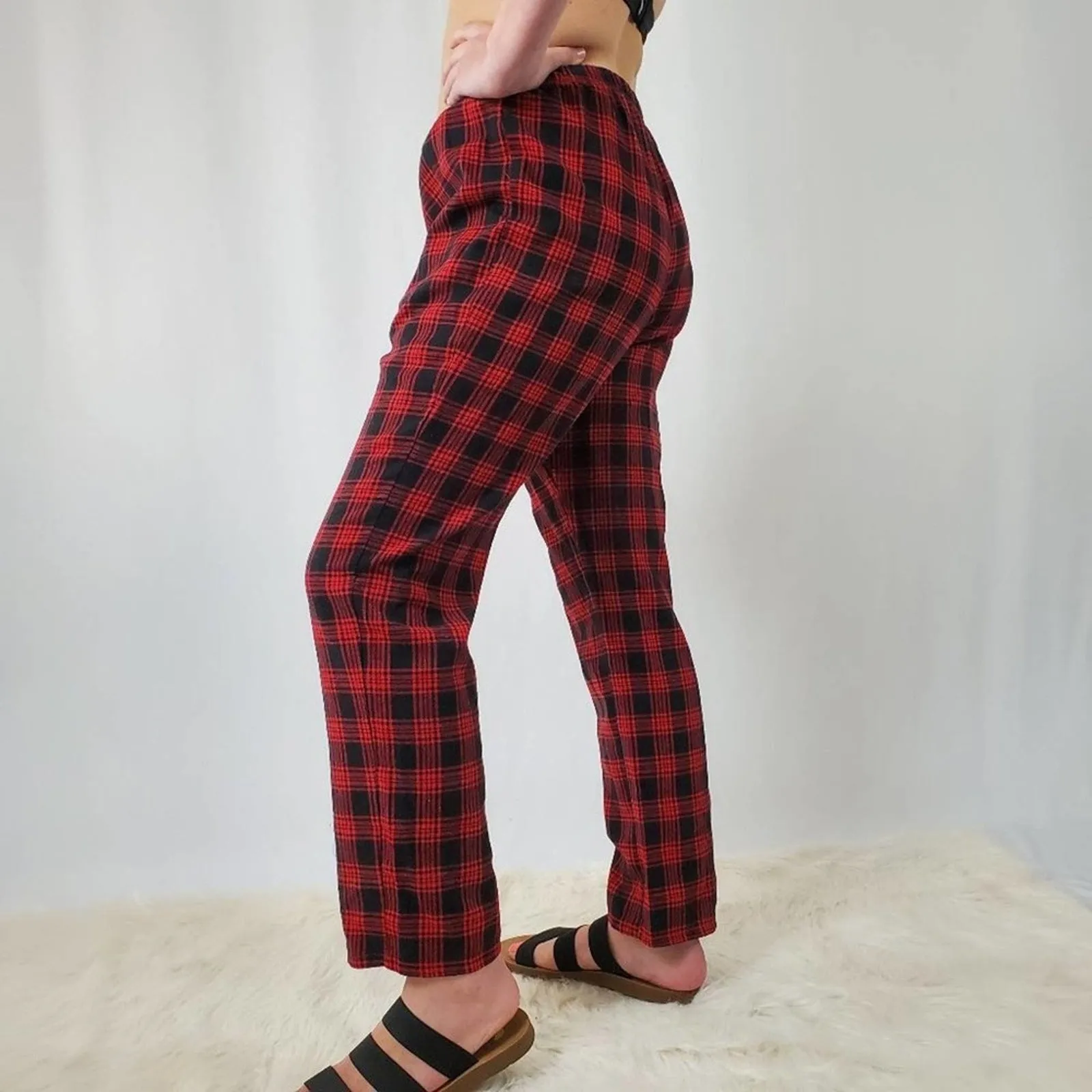 Red & Black Plaid Punk Rock Grunge Pants