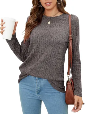 SimpleFun Women's Tunic Sweaters Lightweight Fall Casual Long Sleeve Crewneck Pullover Tops