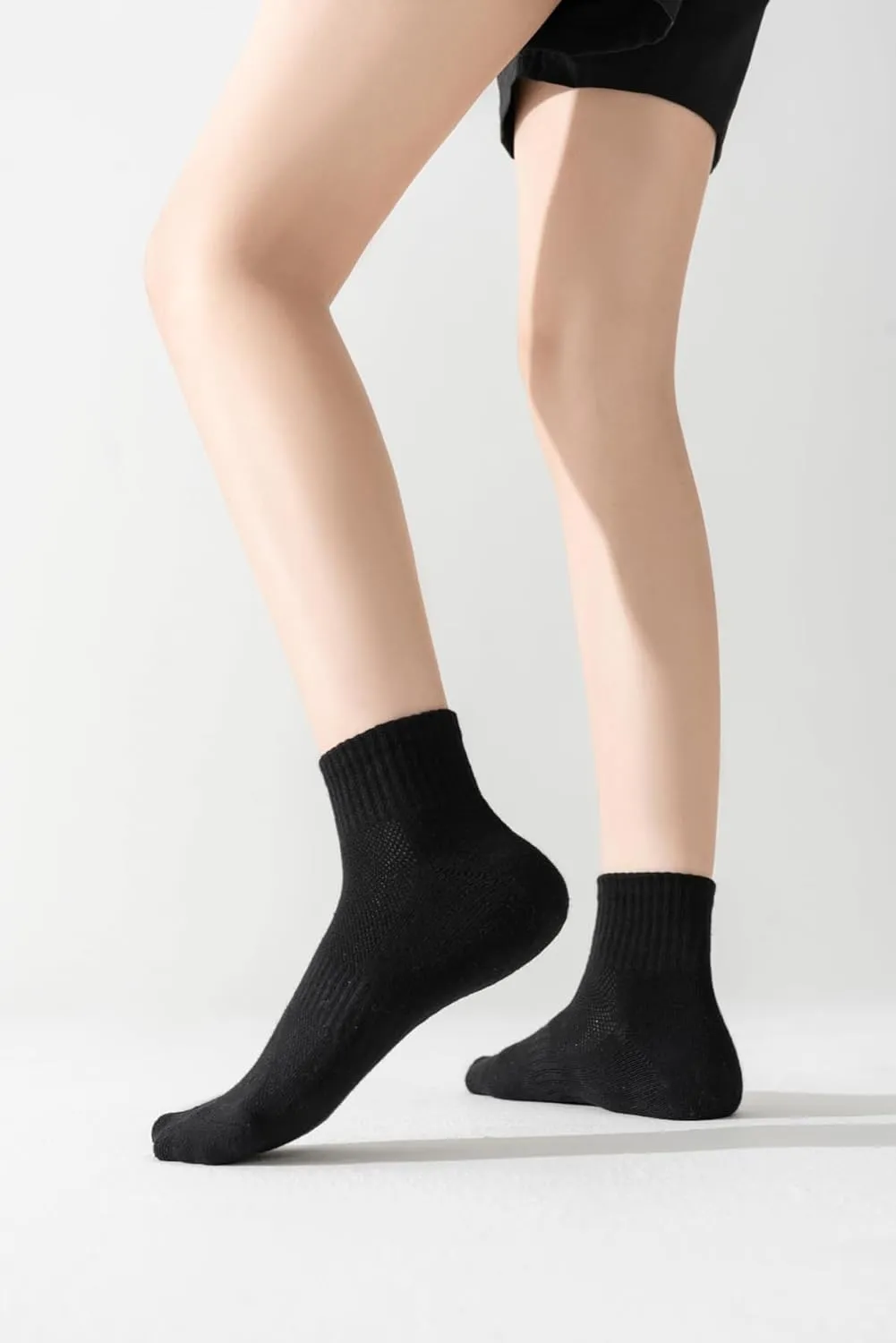 Womens Ankle Socks Cotton Mini Crew Socks Cushioned Running Gym Workout Socks for Women 6 Pairs