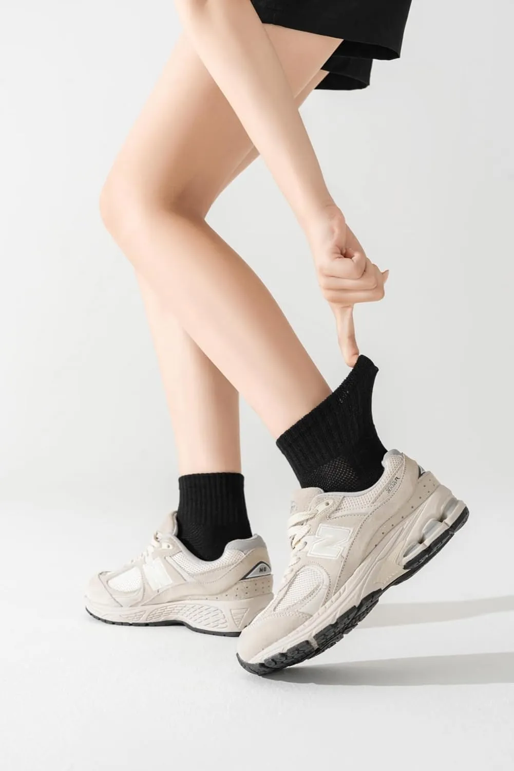 Womens Ankle Socks Cotton Mini Crew Socks Cushioned Running Gym Workout Socks for Women 6 Pairs